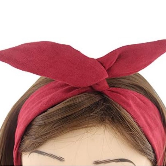 Lot of 8 Extra long wired headbands, twisted fabric tie knot ribbons - Picture 9 of 11